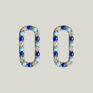 Diamond/Lapis/Turquoise Small Gemstone Add On Links - hover