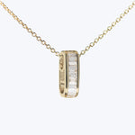 Mini Small Baguette Diamond Legend Link Necklace
