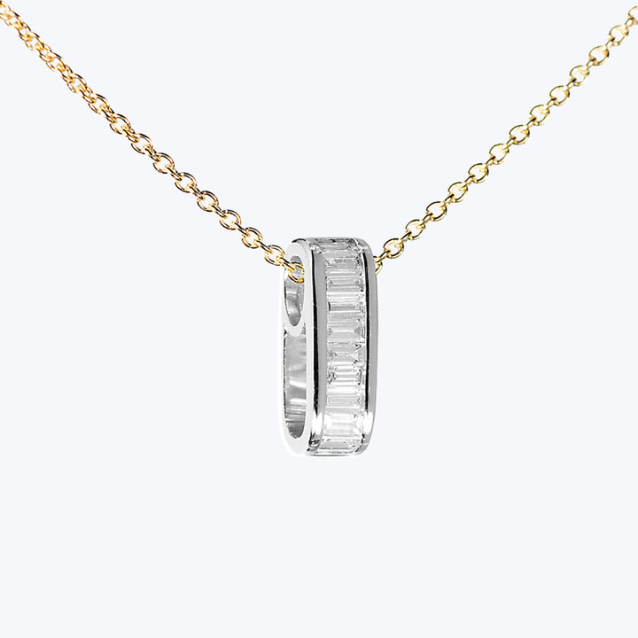 Mini Small Baguette Diamond Legend Link Necklace