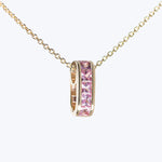 Mini Small Baguette Pink Sapphire Legend Link Necklace