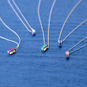Mini Small Baguette Emerald Legend Link Necklace - hover