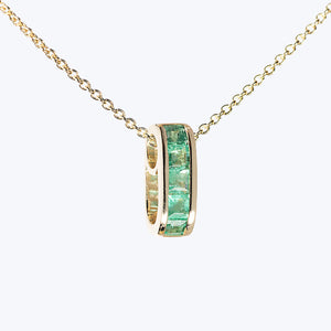 Mini Small Baguette Emerald Legend Link Necklace