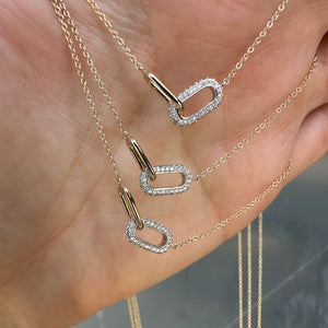 Mini Diamond + Gold Legend Linked Necklace - hover