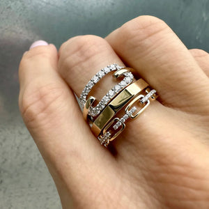 Baby Paperclip Chain Ring - hover