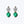 Diamond + Malachite Doubles Studs