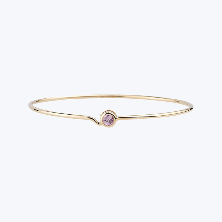 Large Pink Sapphire Full Circle Wire Bangle