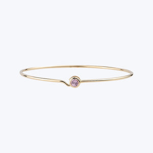 Large Pink Sapphire Full Circle Wire Bangle