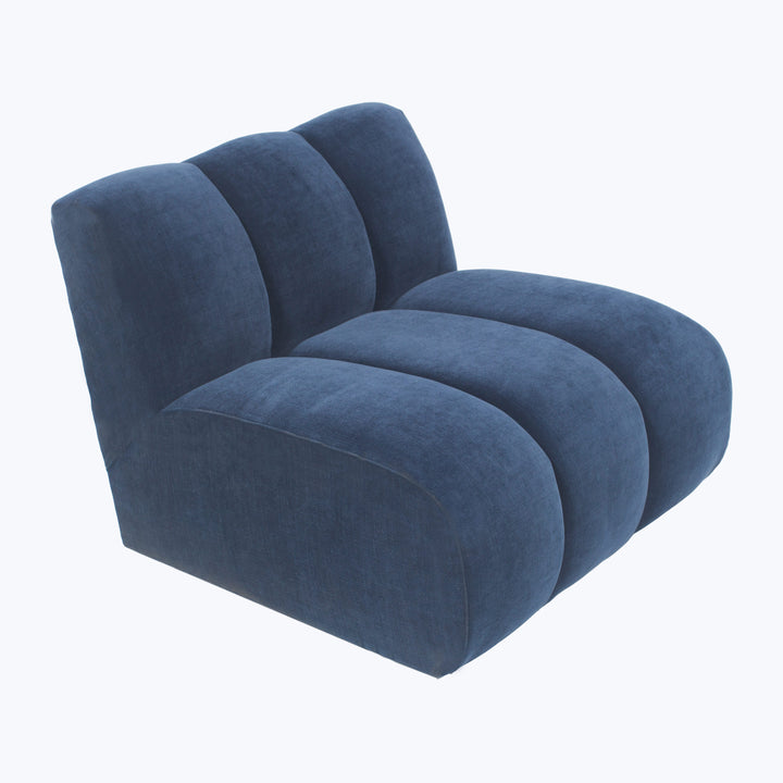 Grove Street Armless Chair Athens, Textured Velvet / Ink