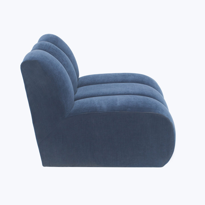 Grove Street Armless Chair Athens, Textured Velvet / Ink