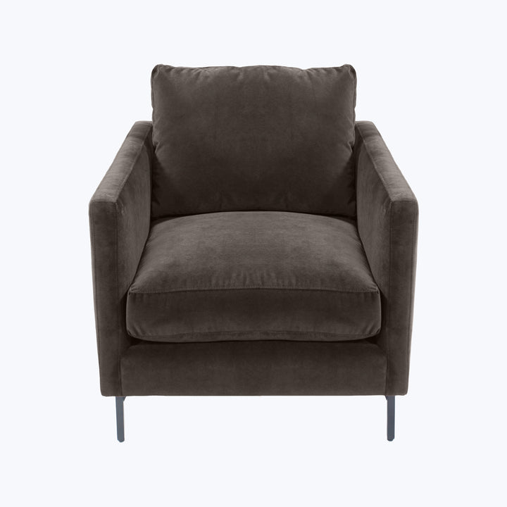 Hannah Chair, Black Leg Black / Banks, Performance Velvet / Mink