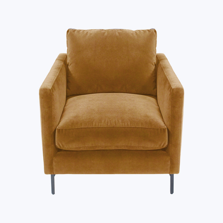Hannah Chair, Black Leg Black / Banks, Performance Velvet / Camel