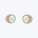 Moonrise Studs, Yellow Gold, Opal, Large