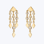Small Shine Fringe Earrings, White Diamond