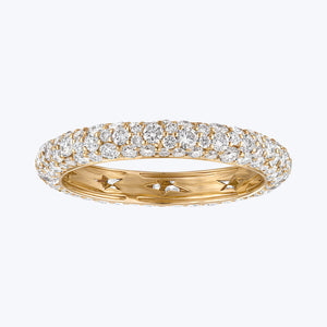Glitter Stack Ring, Yellow Gold, Rainbow, Size 7