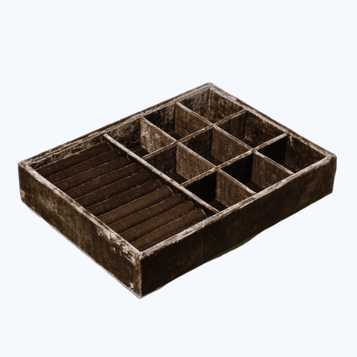 Stackable Silk Velvet Jewelry Tray with Dividers