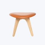 Slab Leather Ottoman Natural / Cognac Leather