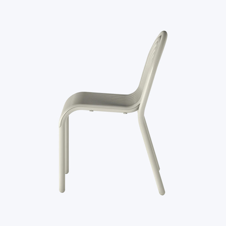 Groove Outdoor Dining Side Chair Putty