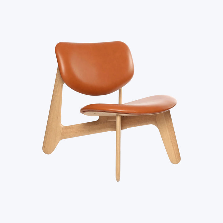 Slab Leather Lounge Chair Natural / Cognac Leather