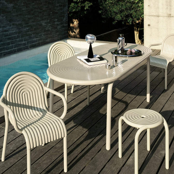 Groove Obround Outdoor Table Putty