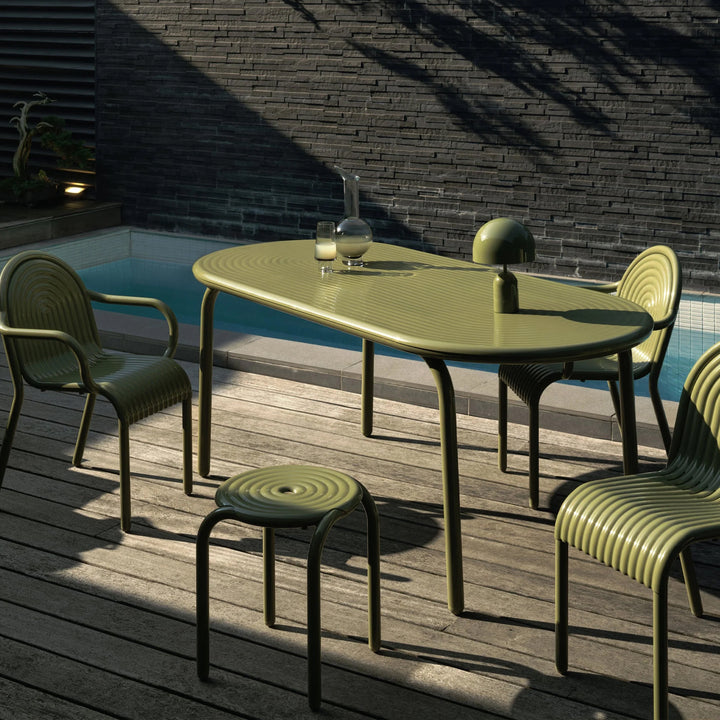 Groove Obround Outdoor Table Moss