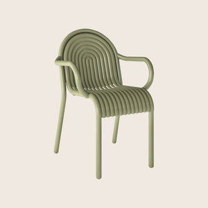 Groove Outdoor Dining Arm Chair Moss