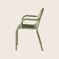 Orange-brown kitchen-themed wobble-stool with pink handle accents