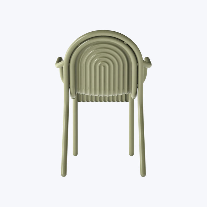 Groove Outdoor Dining Arm Chair Moss