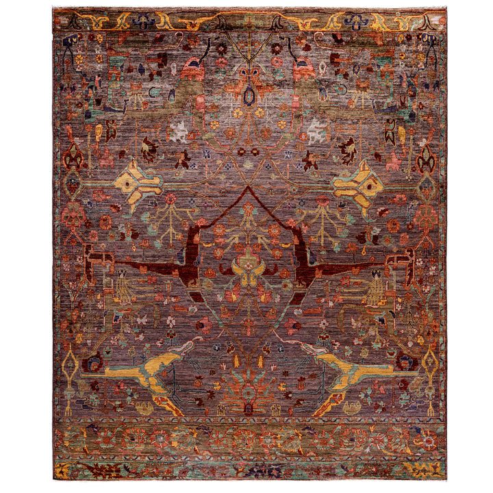 Brown Soluna Traditional Wool Rug - 8'1" x 9'10"