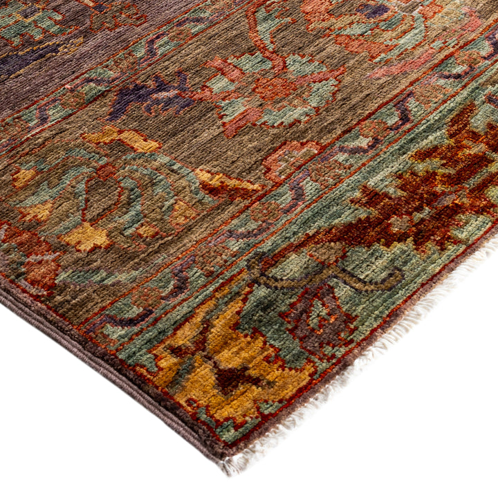 Brown Soluna Traditional Wool Rug - 8'1" x 9'10"