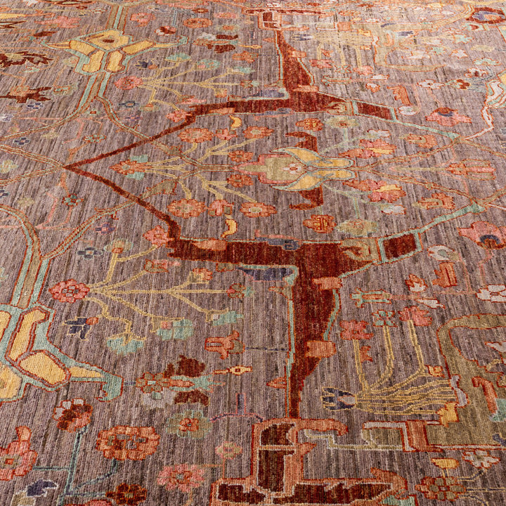 Brown Soluna Traditional Wool Rug - 8'1" x 9'10"