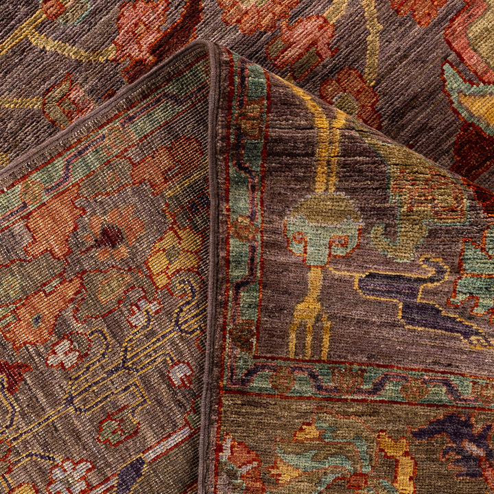 Brown Soluna Traditional Wool Rug - 8'1" x 9'10"