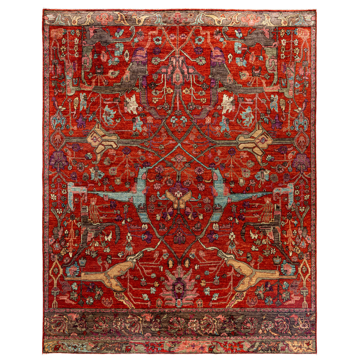 Red Soluna Traditional Wool Rug - 8'1" x 10'2"