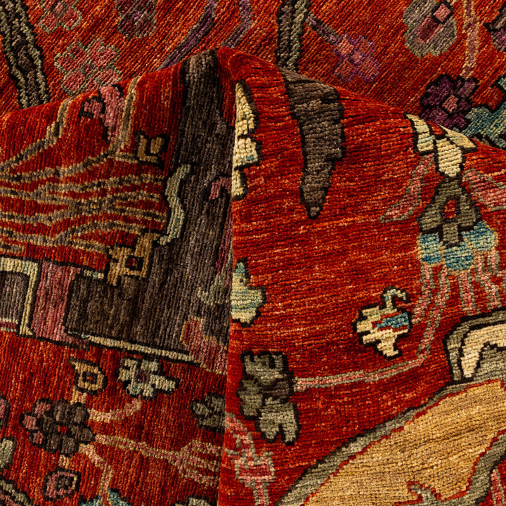 Red Soluna Traditional Wool Rug - 8'1" x 10'2"