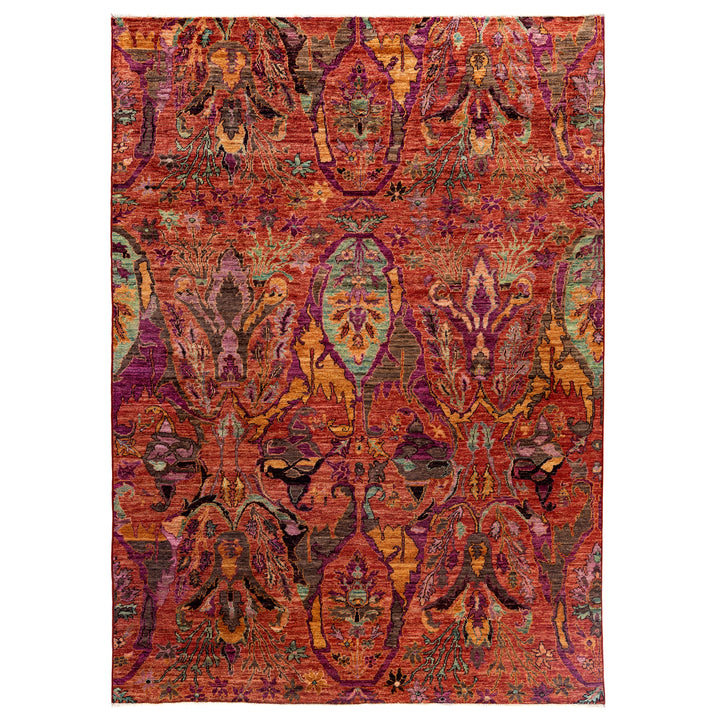 Red Soluna Traditional Wool Rug - 5'8" x 8'
