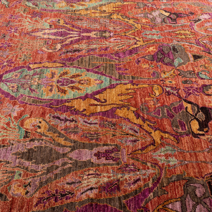 Red Soluna Traditional Wool Rug - 5'8" x 8'