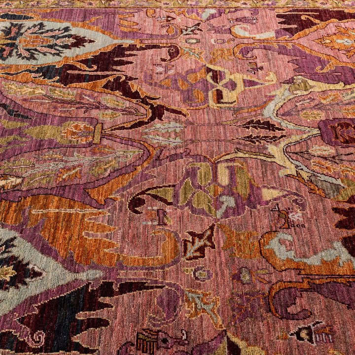 Pink Soluna Traditional Wool Rug - 6'1" x 9'1"