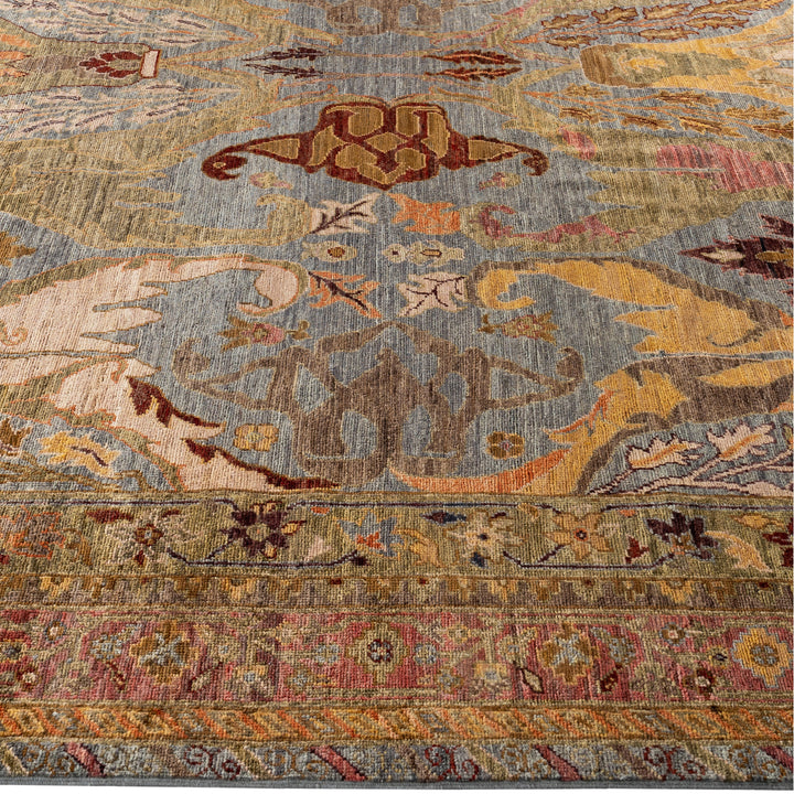 Grey Soluna Traditional Wool Rug - 8'7" x 12'3"