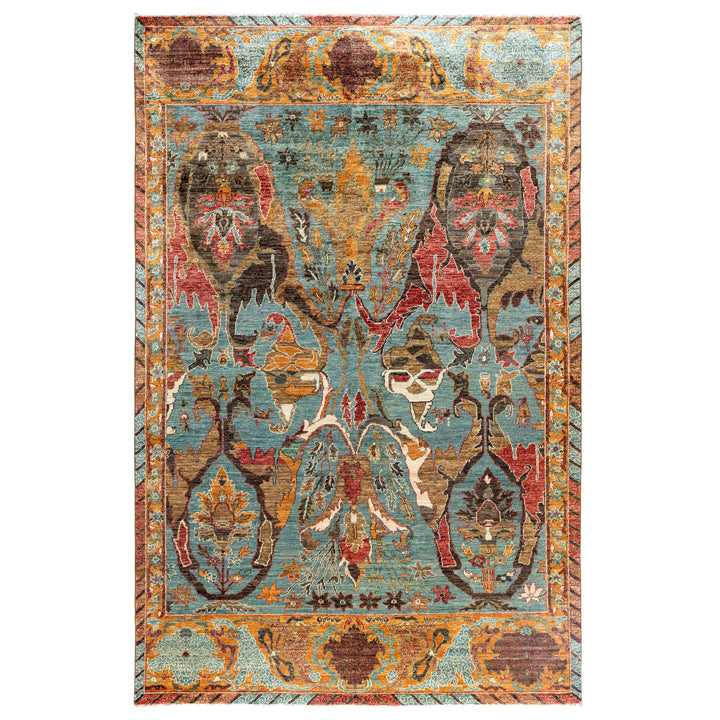 Blue Soluna Traditional Wool Rug - 6'2" x 9'6"