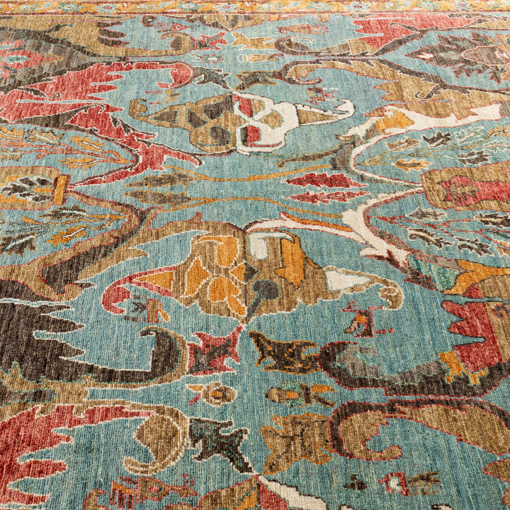 Blue Soluna Traditional Wool Rug - 6'2" x 9'6"