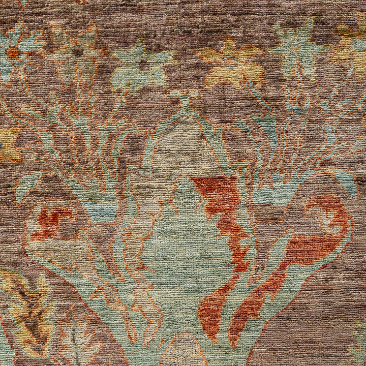 Brown Soluna Traditional Wool Rug - 6'8" x 10'1"