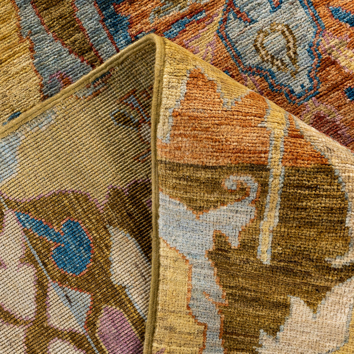 Yellow Soluna Traditional Wool Rug - 5'10" x 8'10"