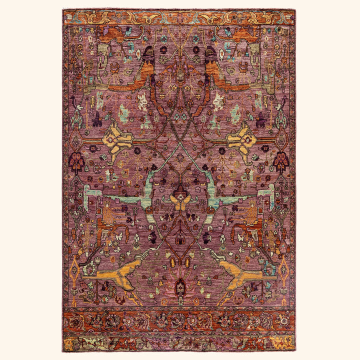 Purple Soluna Traditional Wool Rug - 6' x 8'10"
