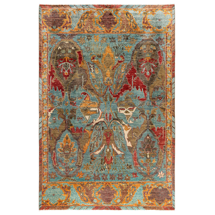 Grey Soluna Traditional Wool Rug - 6' x 9'2"