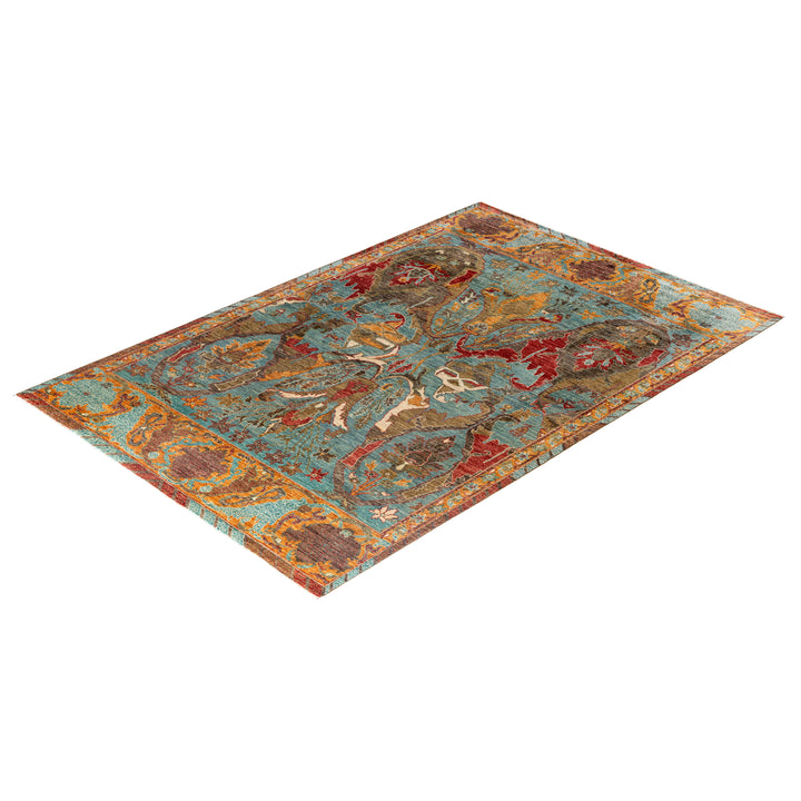 Grey Soluna Traditional Wool Rug - 6' x 9'2"