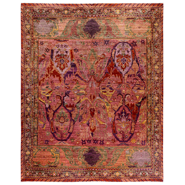 Pink Soluna Traditional Wool Rug - 8'2" x 10'1"