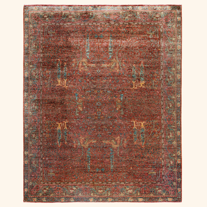 Red Soluna Traditional Wool Rug - 8'2" x 10'