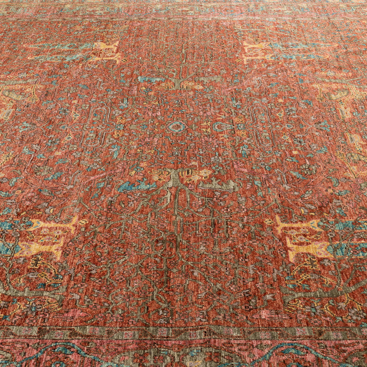 Red Soluna Traditional Wool Rug - 8'2" x 10'