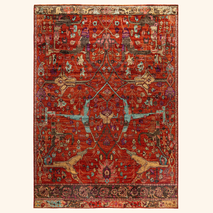 Red Soluna Traditional Wool Rug - 8'9" x 12'4"
