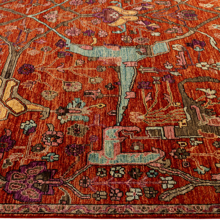 Red Soluna Traditional Wool Rug - 8' x 10'3"