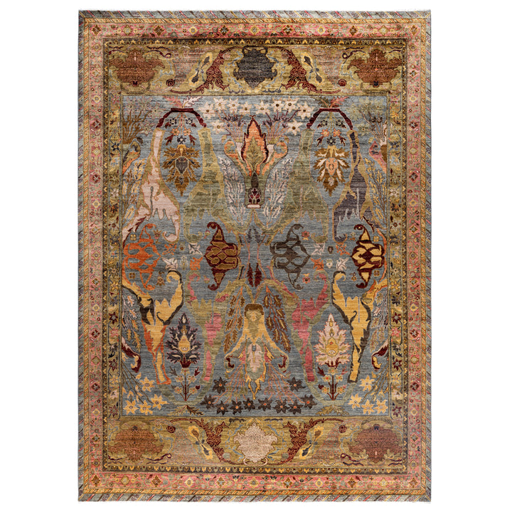 Grey Soluna Traditional Wool Rug - 8'10" x 12'2"